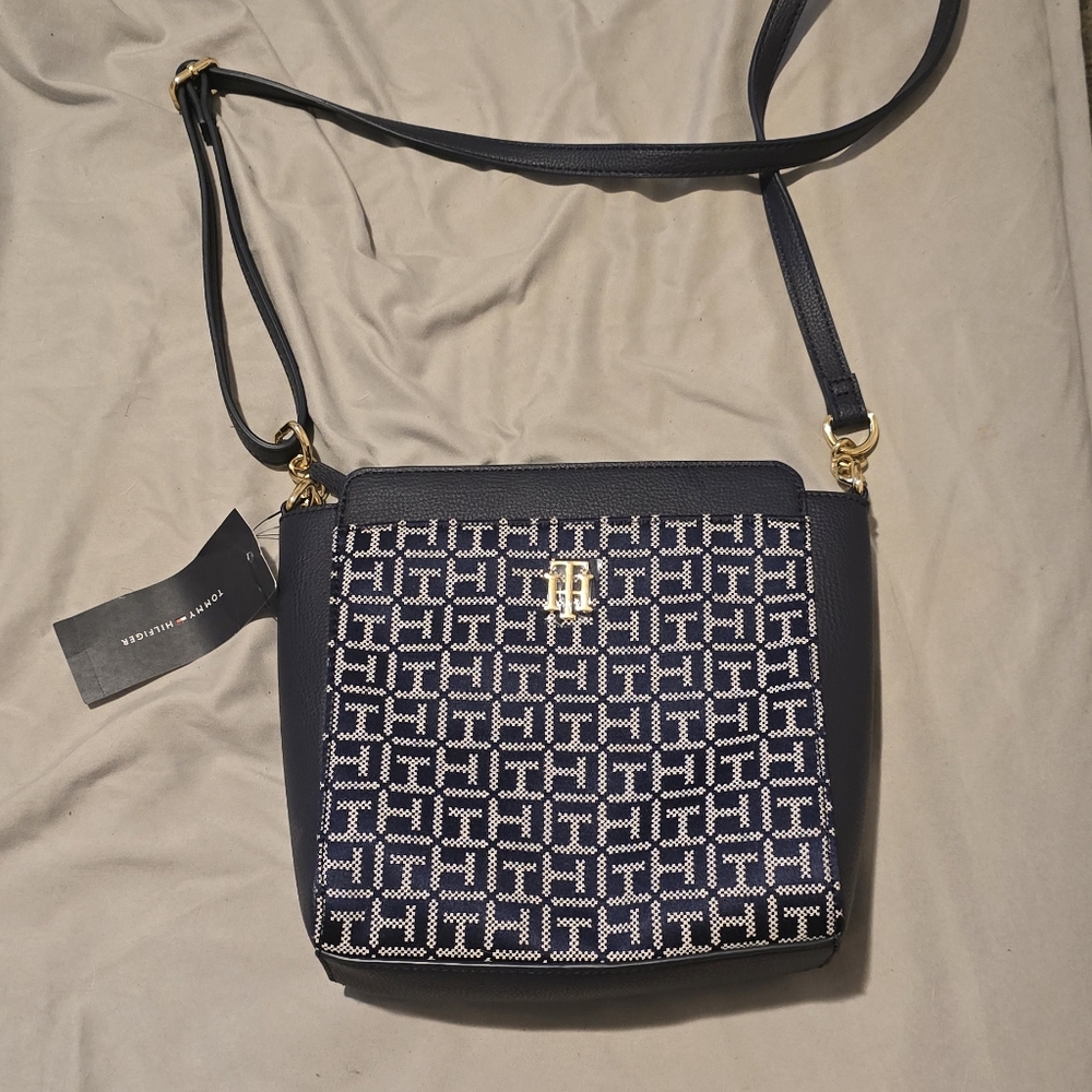 Tommy Hilfiger Blue Crossbody Bag with Structured Design